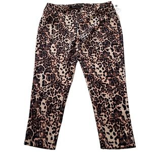 Eloquii Brown/Black Leopard Print Pant 20R